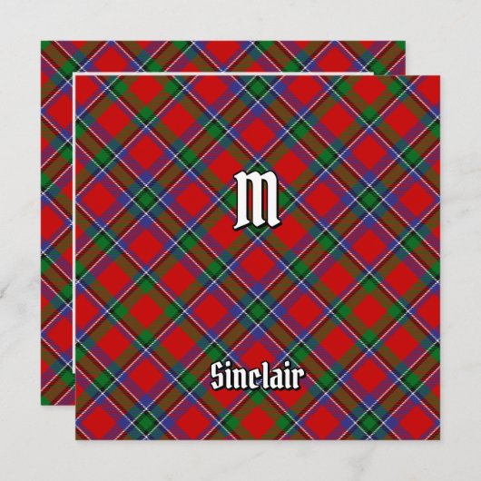 Clan Sinclair Tartan Einladung (Vorne/Hinten)