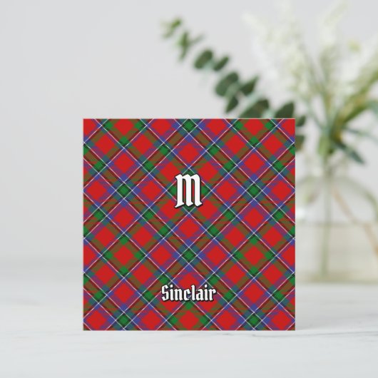 Clan Sinclair Tartan Einladung (Stehend Vorderseite)