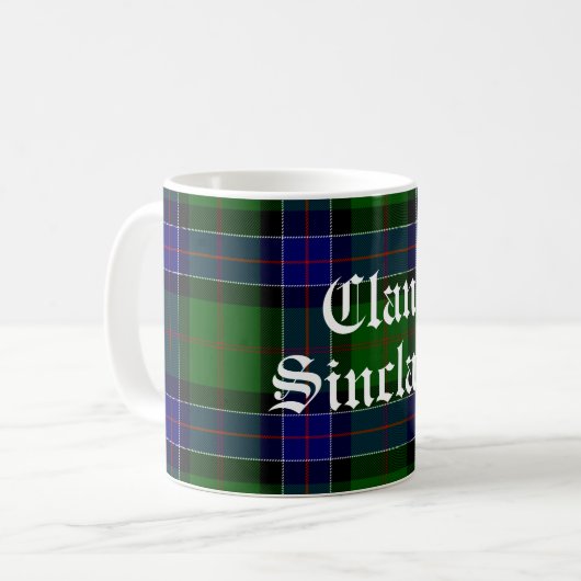 Clan Sinclair Tartan individuell anpassbar Kaffeetasse (Vorderseite Links)