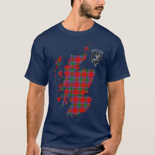 Clan Sinclair Tartan Karte & Wappen T - Shirt
