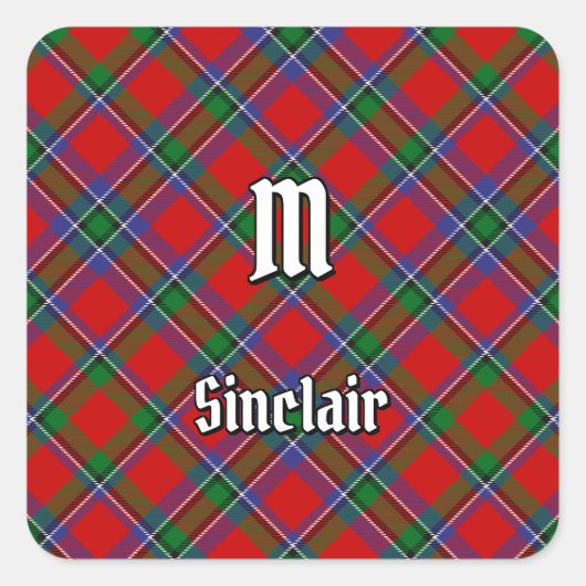 Clan Sinclair Tartan Quadratischer Aufkleber (Vorderseite)