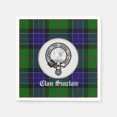 Clan Sinclair Tartan & Wappen Abzeichen Serviette (Vorderseite)