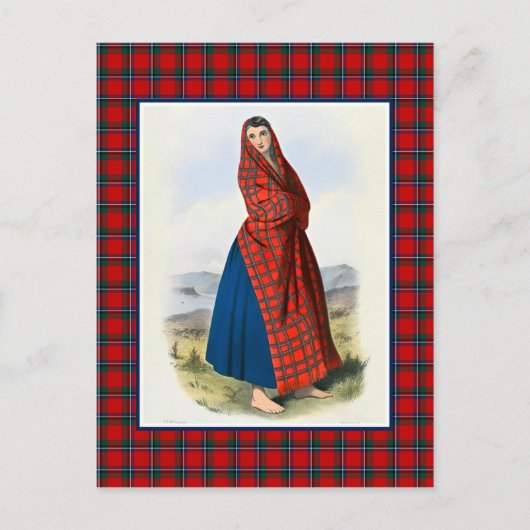 Clan Sinclair Vintag Illustration Tartan Frame Postkarte (Vorderseite)