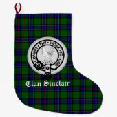 Clan Sinclair Wappen Abzeichen & Tartan individuel Großer Weihnachtsstrumpf (Vorderseite)