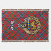 Clan Sinclair-Wappen auf rotem Tartan Decke (Vorderseite)