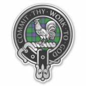 Clan Sinclair Wappen & Jagd Tartan Sticker (Vorderseite)