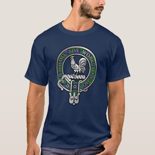 Clan Sinclair Wappen & Jagd Tartan T - Shirt (Vorderseite)