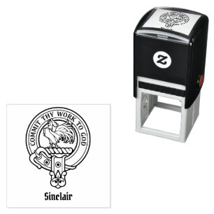 Clan Sinclair Wappen Selbstfarbige Briefmarke Permastempel