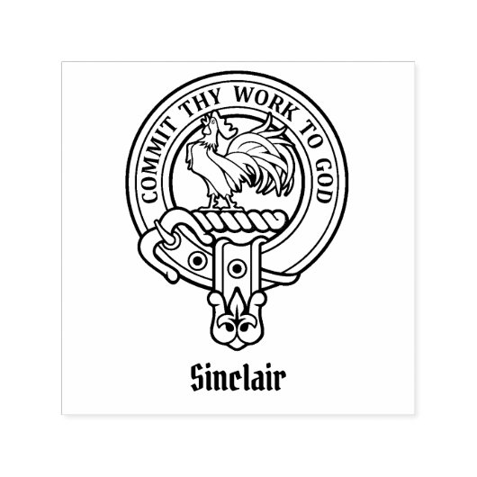 Clan Sinclair Wappen Selbstfarbige Briefmarke Permastempel (Design)