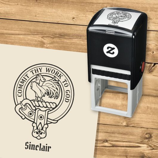 Clan Sinclair Wappen Selbstfarbige Briefmarke Permastempel