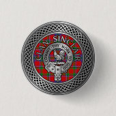 Clan Sinclair Wappen & Tartan Knot Button (Vorderseite)