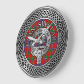 Clan Sinclair Wappen & Tartan Knot Große Wanduhr (Winkel)
