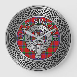 Clan Sinclair Wappen & Tartan Knot Große Wanduhr