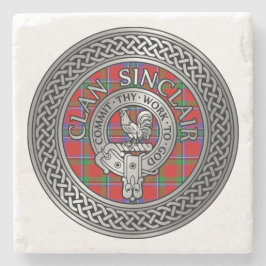 Clan Sinclair Wappen & Tartan Knot Steinuntersetzer