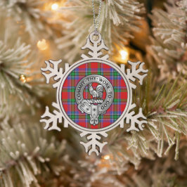 Clan Sinclair Wappen & Tartan Schneeflocken Zinn-Ornament