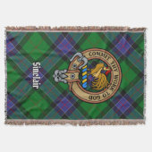 Clan Sinclair-Wappen über Hunting Tartan Decke (Vorderseite)