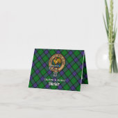 Clan Sinclair-Wappen über Hunting Tartan Einladung (Vorderseite)
