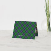 Clan Sinclair-Wappen über Hunting Tartan Einladung (Rückseite)