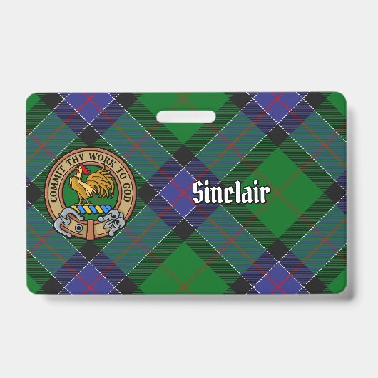 Clan Sinclair Wappen über Jagd Tartan Ausweis (Vorderseite)