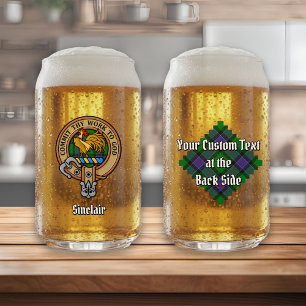 Clan Sinclair Wappen über Jagd Tartan Dosenglas