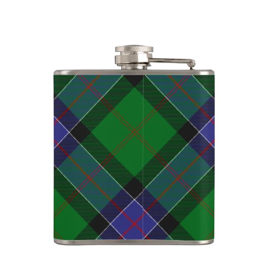 Clan Sinclair Wappen über Jagd Tartan Flachmann (Rückseite)