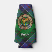 Clan Sinclair Wappen über Jagd Tartan Flaschenkühler (Vorderseite)