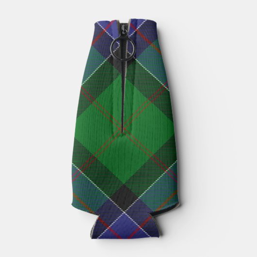 Clan Sinclair Wappen über Jagd Tartan Flaschenkühler (Rückseite)