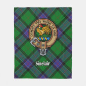 Clan Sinclair Wappen über Jagd Tartan Fleecedecke (Vorderseite)