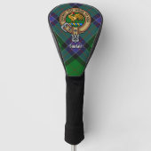Clan Sinclair Wappen über Jagd Tartan Golf Headcover (Vorderseite)
