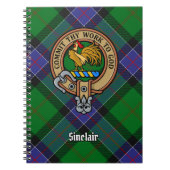 Clan Sinclair Wappen über Jagd Tartan Notizblock (Vorderseite)