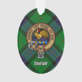 Clan Sinclair Wappen über Jagd Tartan Ornament (Vorderseite)