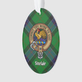 Clan Sinclair Wappen über Jagd Tartan Ornament (Vorderseite)