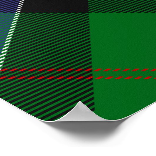 Clan Sinclair Wappen über Jagd Tartan Poster (Ecke)