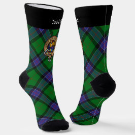 Clan Sinclair Wappen über Jagd Tartan Socken