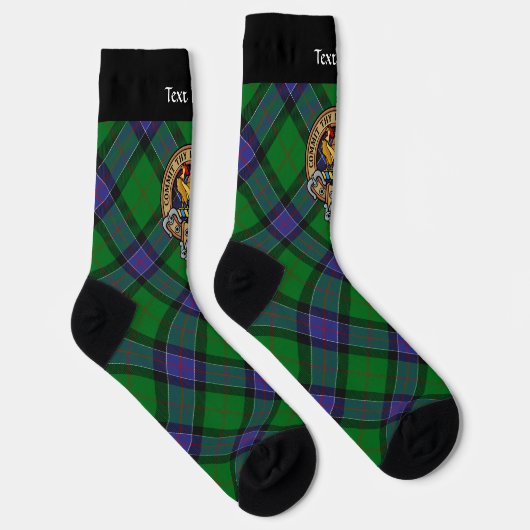 Clan Sinclair Wappen über Jagd Tartan Socken (Rechts)