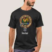 Clan Sinclair Wappen über Jagd Tartan T-Shirt (Vorderseite)