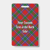 Clan Sinclair Wappen über Red Tartan Ausweis (Rückseite)