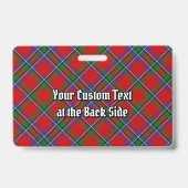 Clan Sinclair Wappen über Red Tartan Ausweis (Rückseite)