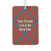 Clan Sinclair Wappen über Red Tartan Autolufterfrischer (Rückseite)