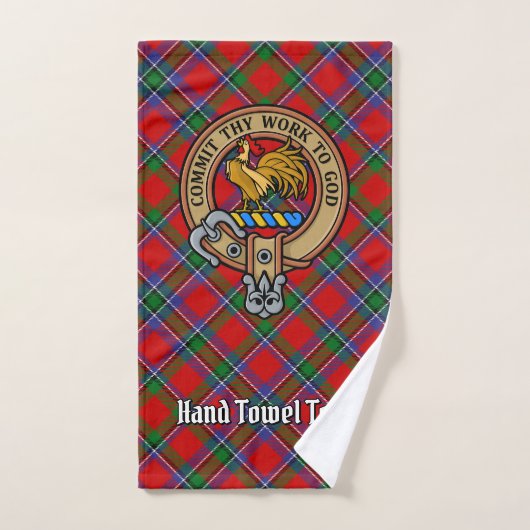 Clan Sinclair Wappen über Red Tartan Badhandtuch Set (Handtuch)