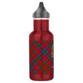 Clan Sinclair Wappen über Red Tartan Edelstahlflasche (Links)