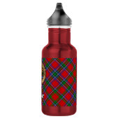 Clan Sinclair Wappen über Red Tartan Edelstahlflasche (Rechts)