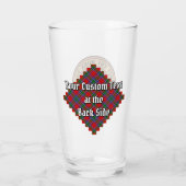 Clan Sinclair Wappen über Red Tartan Glas (Rückseite)