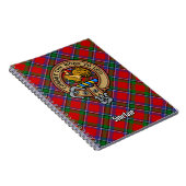 Clan Sinclair Wappen über Red Tartan Notizblock (Rechte Seite)