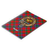 Clan Sinclair Wappen über Red Tartan Notizblock (Linke Seite)
