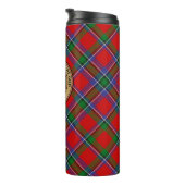 Clan Sinclair Wappen über Red Tartan Thermosbecher (Nach rechts gedreht)
