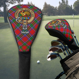 Clan Sinclair Wappen über Tartan Golf Headcover