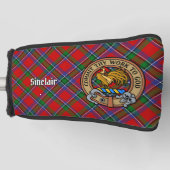 Clan Sinclair Wappen über Tartan Golf Headcover (Vorderseite)
