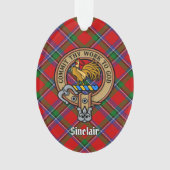 Clan Sinclair Wappen über Tartan Ornament (Vorderseite)