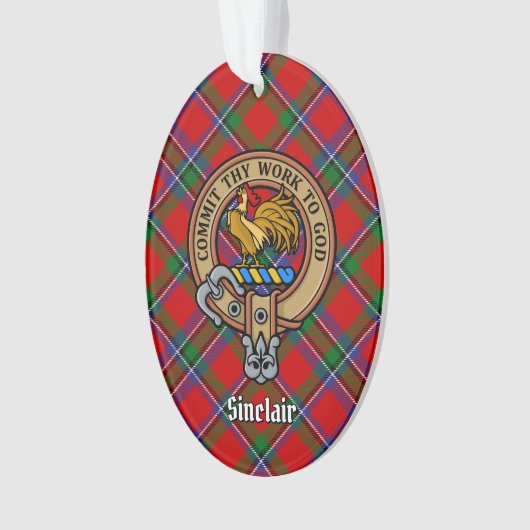 Clan Sinclair Wappen über Tartan Ornament (Vorderseite)